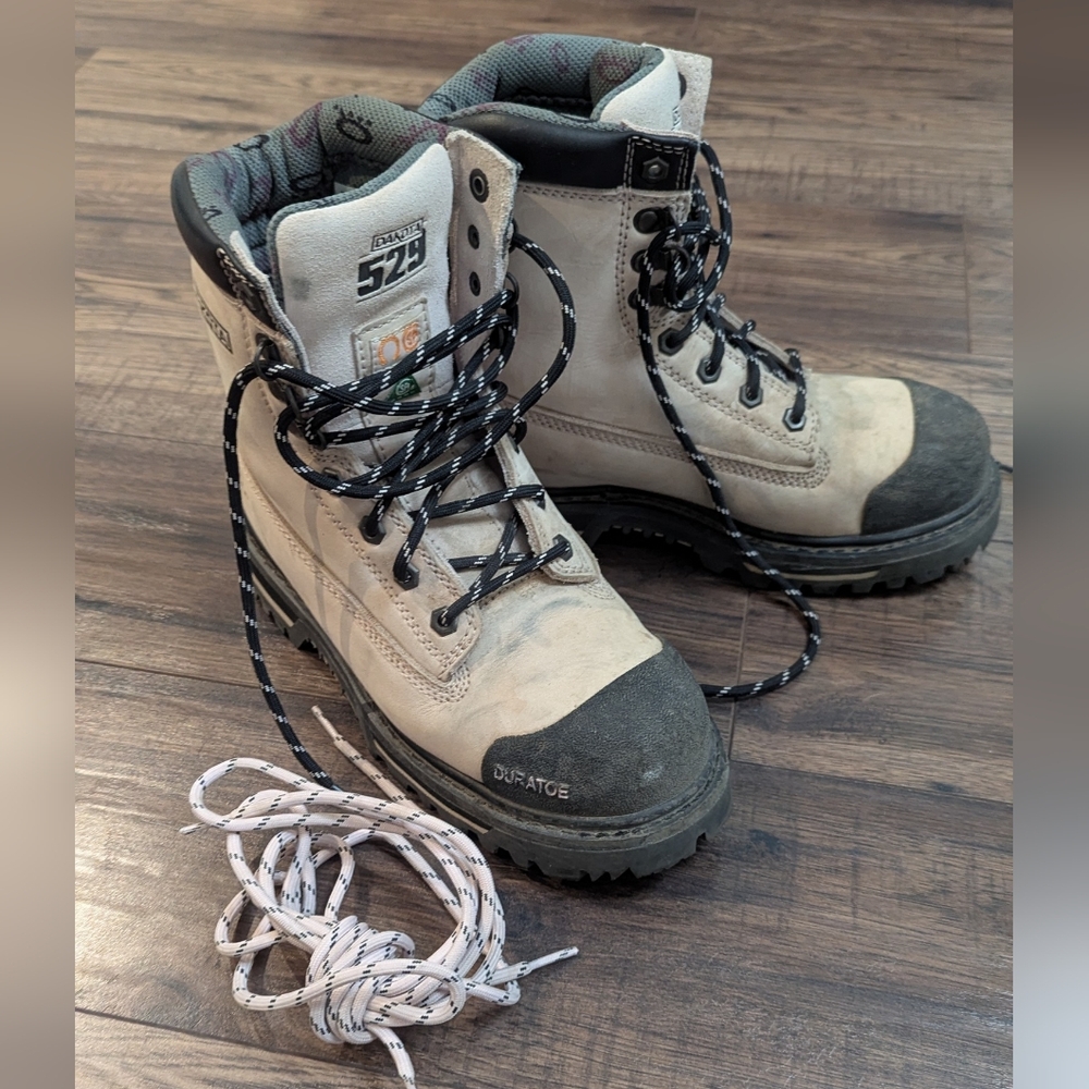 Dakota Women's Steel Toe Work Boots - Beige and Black